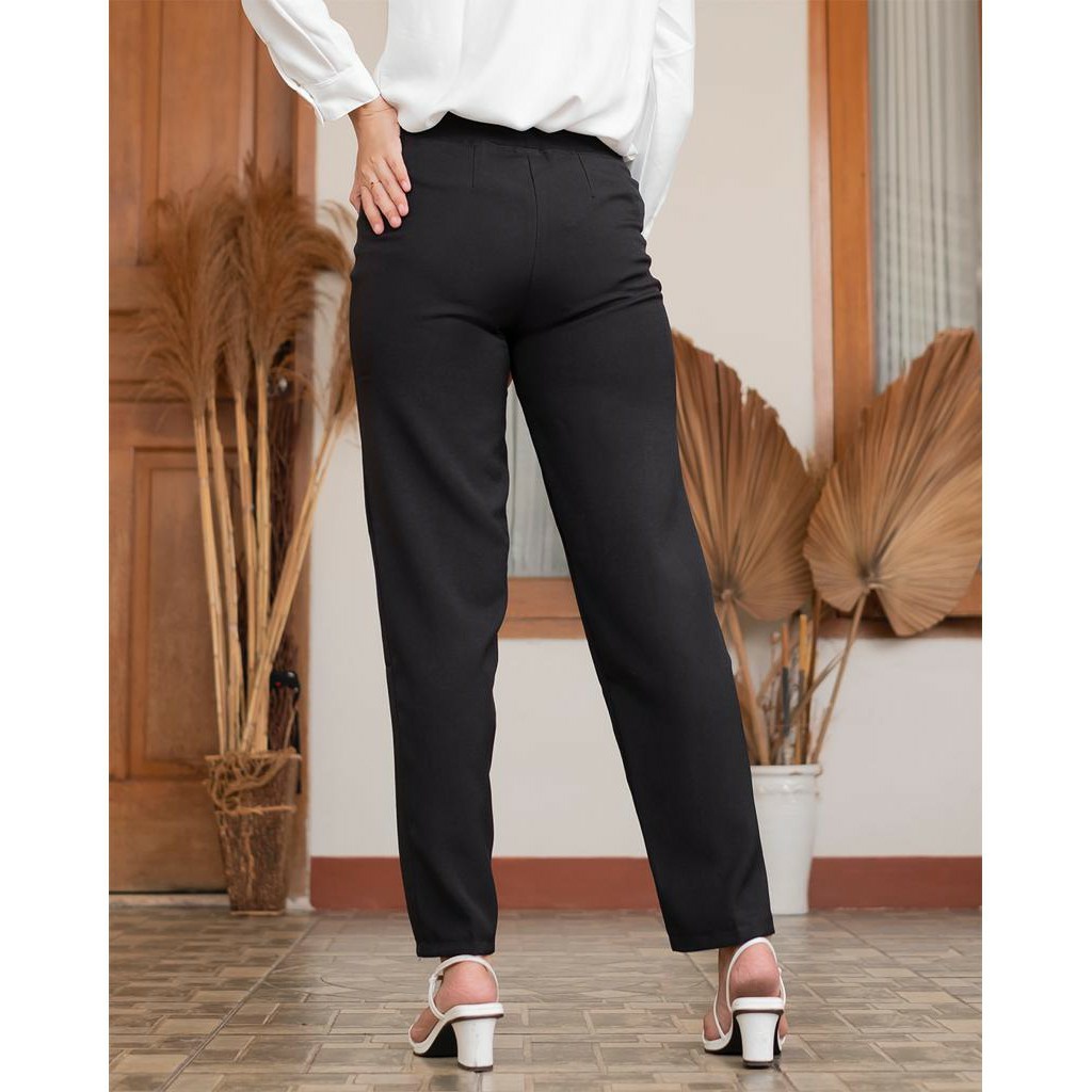 Celana Kerja Wanita Pinggang Karet Jumbo / Celana Formal / Office Pants