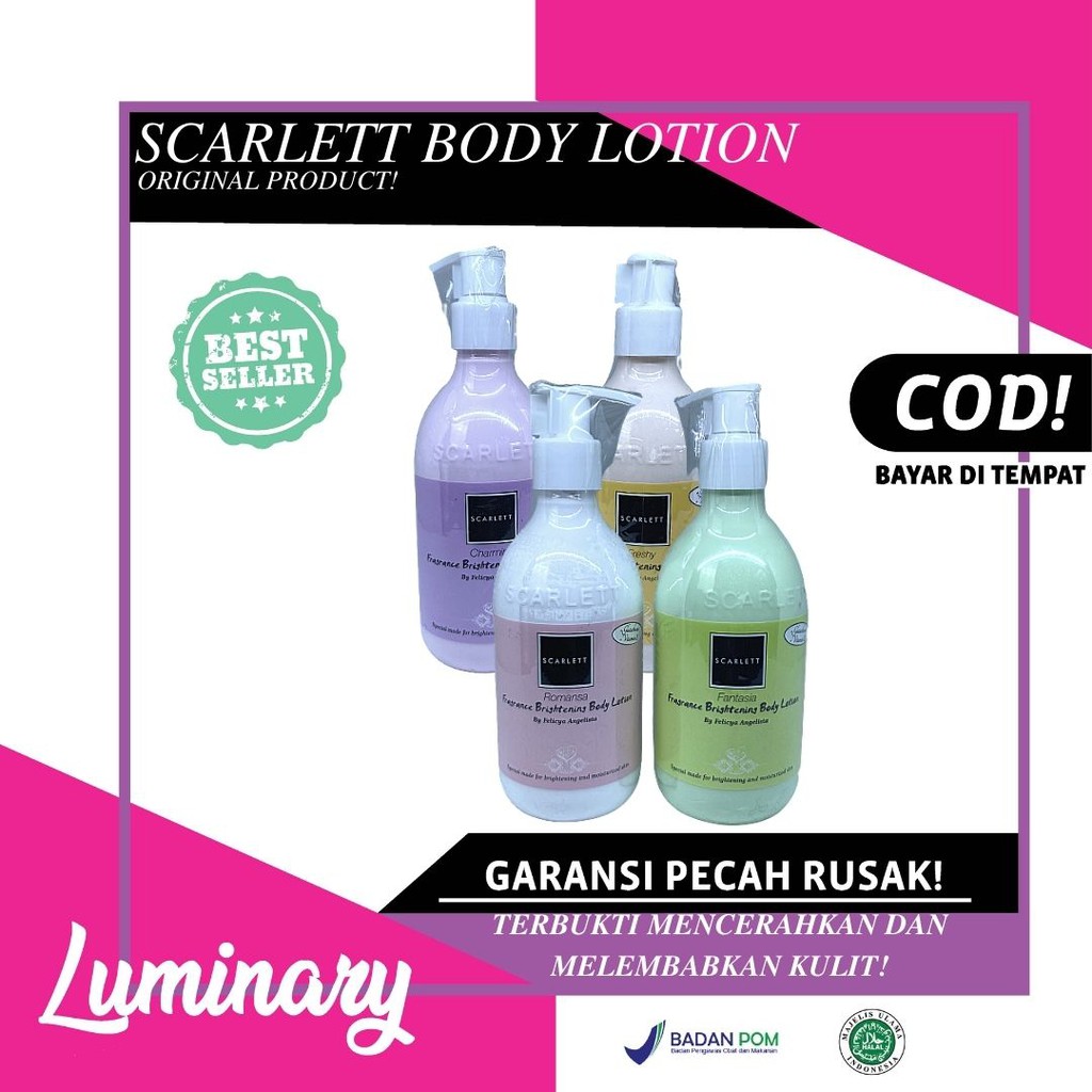 Scarlett Whitening Body Lotion Pemutih Badan Scarlet Original BPOM