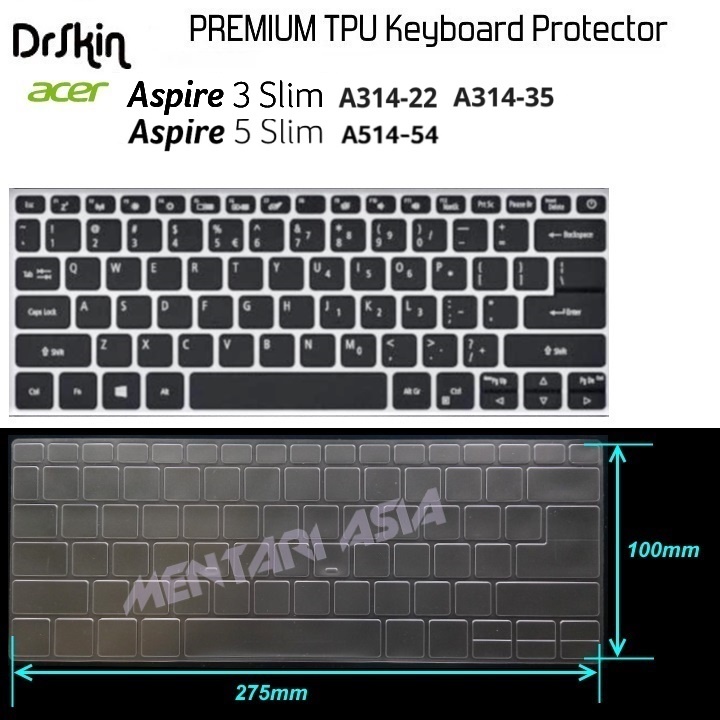 Keyboard Protector ACER Aspire 3 Slim A314-22 - DrSkin PREMIUM CLEAR