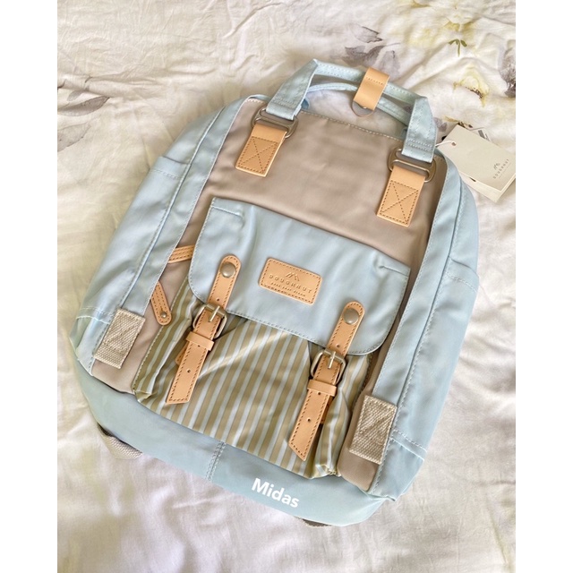 11.11 BIG SALE !! TAS BACKPACK DOUGHNUT MACCARON-BABYBLUE STRIPE