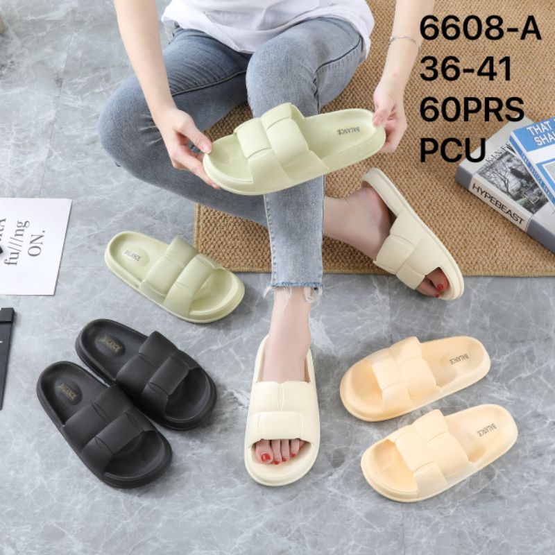 Balance Sandal Jelly Slop Wanita Karet Soft Import Empuk Anti Slip Sol Tebal 168 yg