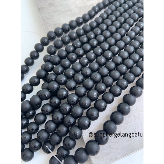 renceng batu hitam naga blackstone doff 12mm dragon bead bahan premium bahan kalung gelang tibet buddha budhhist mantra