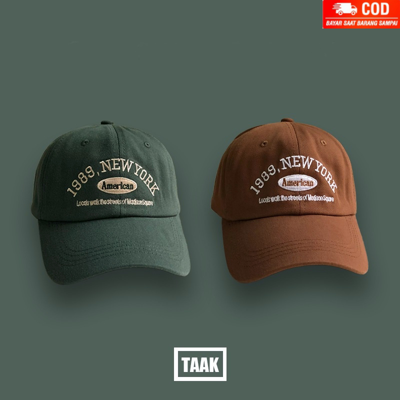 NEXTSTOP-200 Unisex Pria Wanita Hat Soft Material Bordir 1989 New York Topi Baseball distro