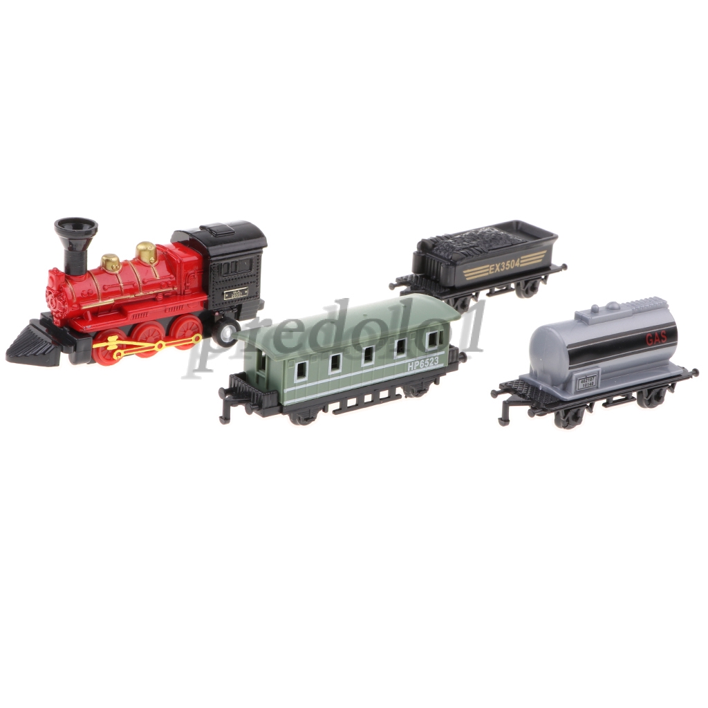 Set Kereta Merah Mini dengan die-cast Engine Lokomotif untuk Koleksi