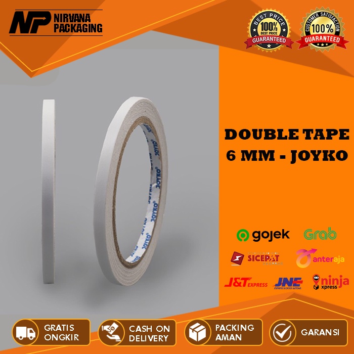 

DOUBLE TAPE DOBEL TIP 6 MM X 15 YARD JOYKO TAPE KUALITAS DAIMARU