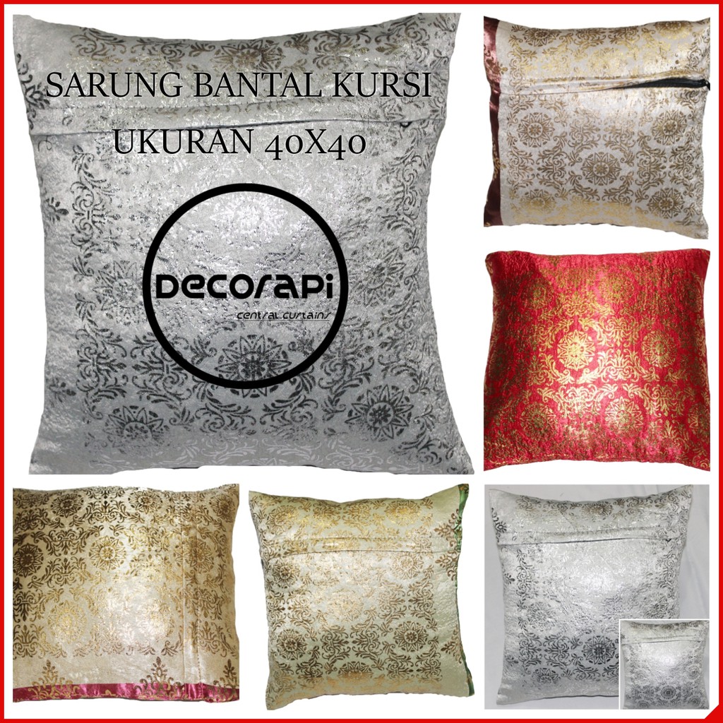 Sarung Bantal Sofa Motif Tinta Emas Ukuran 40x40 Cm Harga Per 1 Fc