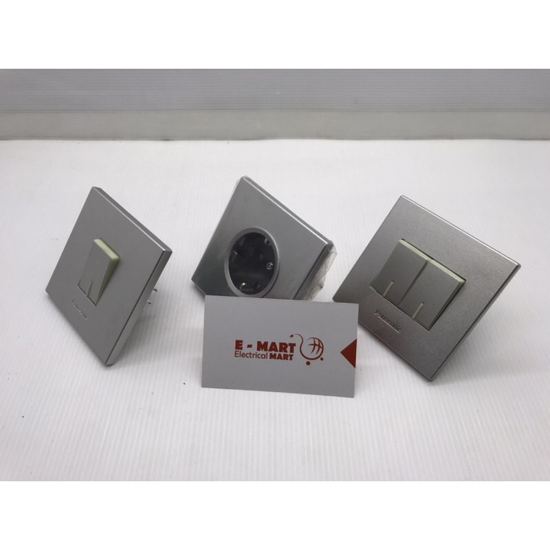 Stop Kontak Silver PANASONIC WESJ / PREMIUM TIPE SAKLAR TUNGGAL SAKLAR DOBEL NYALA Fosfor SILVER MWS