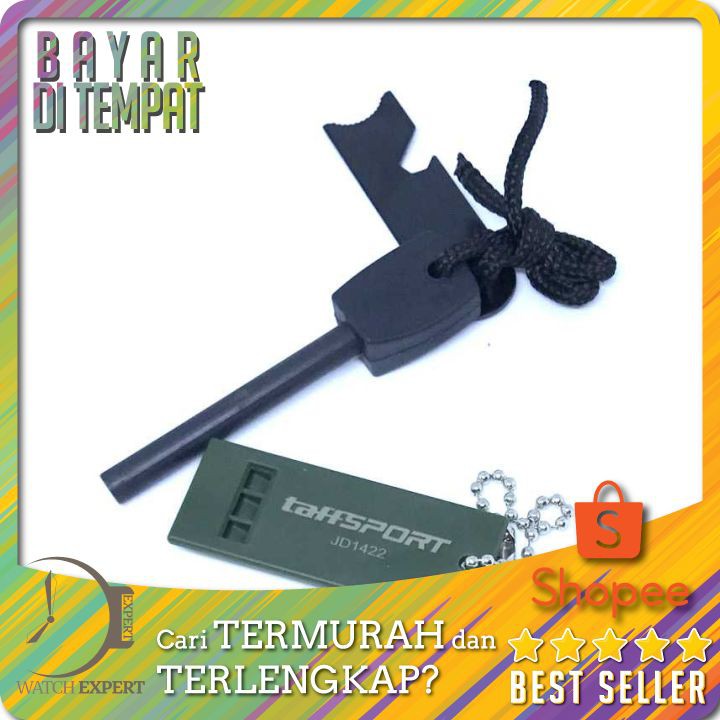 TERLARIS Outdoor Survival Magnesium Flint Stone with Whistle - TaffSPORT JD1422