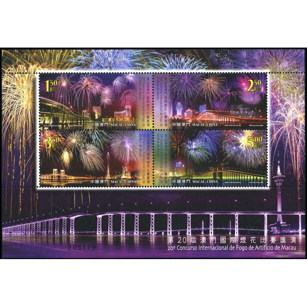 

Mini Sheet Perangko Macau 2008 28th International Fireworks