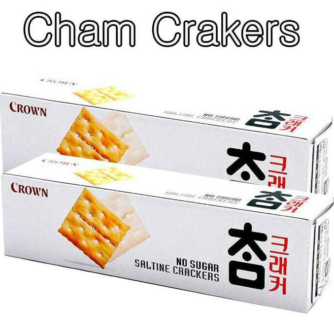 Jual Crown Cham Crackers Saltine Biscuit No Sugar Biskuit Snack Korea