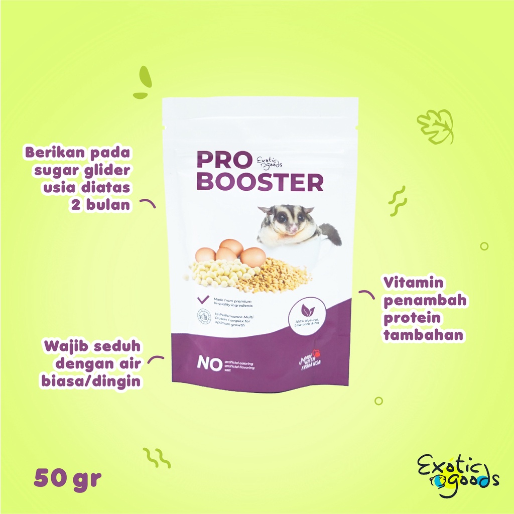 EXOTICGOODS PROBOOSTER 50gr VITAMIN SUGAR GLIDER MAKANAN SUGAR GLIDER PROTEIN BOOSTER PROBOOSTER