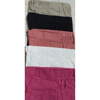 celana kulot highwaist HW katun linen bangkok