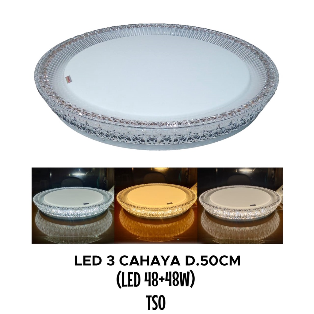 LAMPU HIAS PLAFON RINGAN ACRYLIC WHITE DIAMETER 50CM