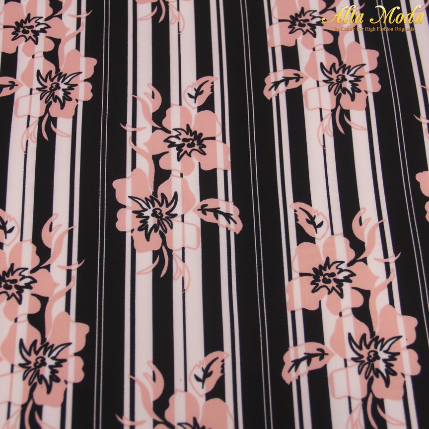 

Alta Moda Scuba Motif Stripe Bunga Soft Pink (1M)