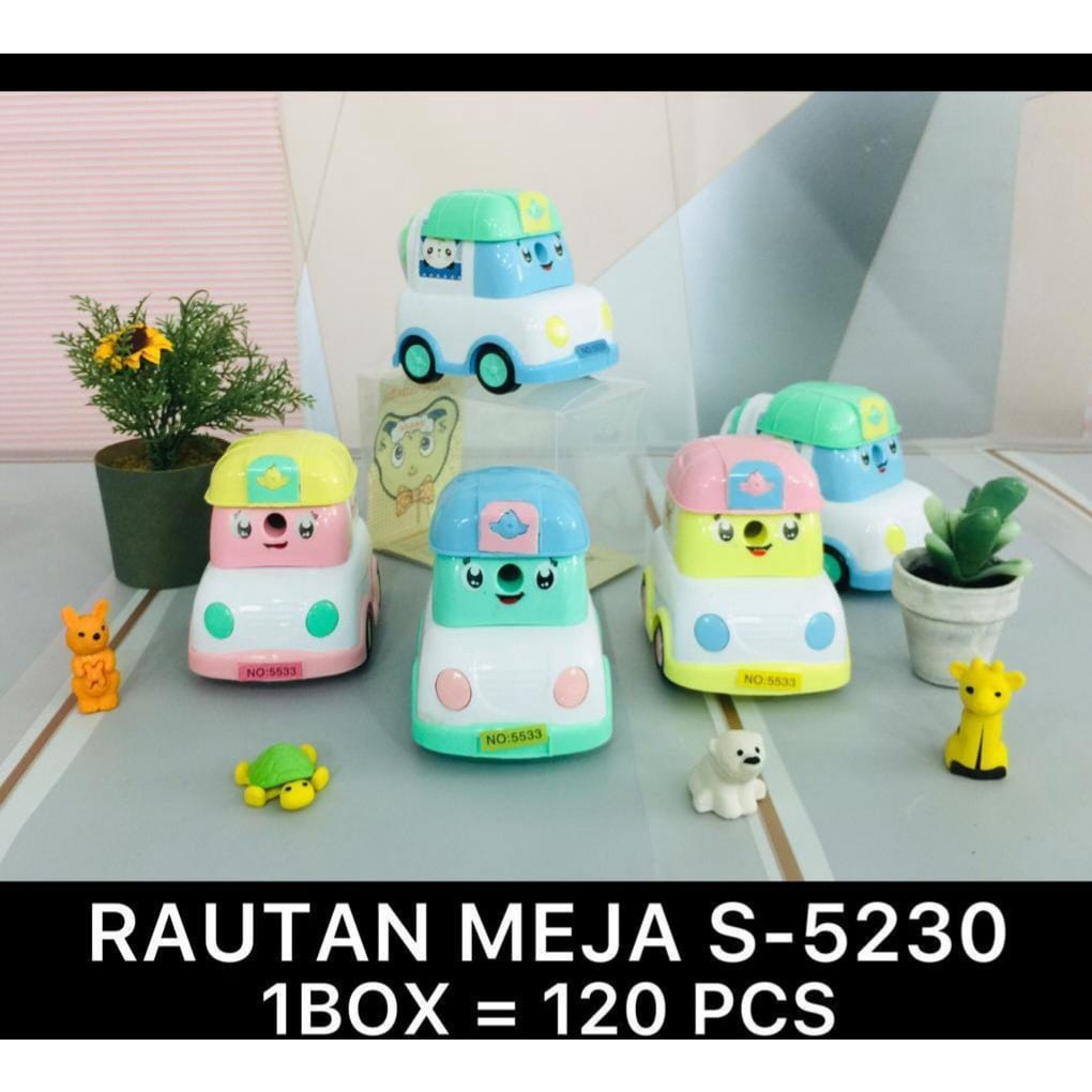 

FREE BUBBLE WRAP + DUS Serutan Rautan Meja/ Putar/ Duduk Fancy Mobil Motor Car 6609/ Bus 18110/