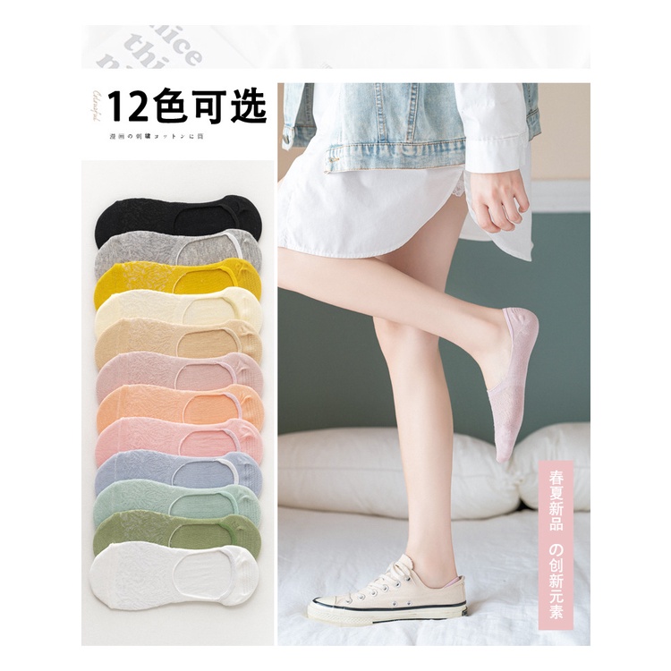 kaos kaki pendek wanita hidden socks invisible socks cewek tipis impor premium