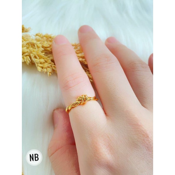 Cincin Simple Gold Wanita Xuping Plain Ulatan Tali String Cord N24112103