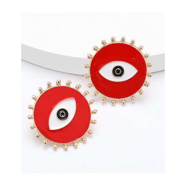 LRC Anting Tusuk Fashion Lace Alloy Dripping Round Eye Earrings D92179