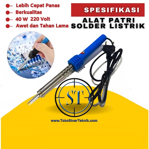 Solder 30/40W Gagang Plastik Murah Meriah Panas Solder Tangan Soldering Iron Alat Patri Listrik