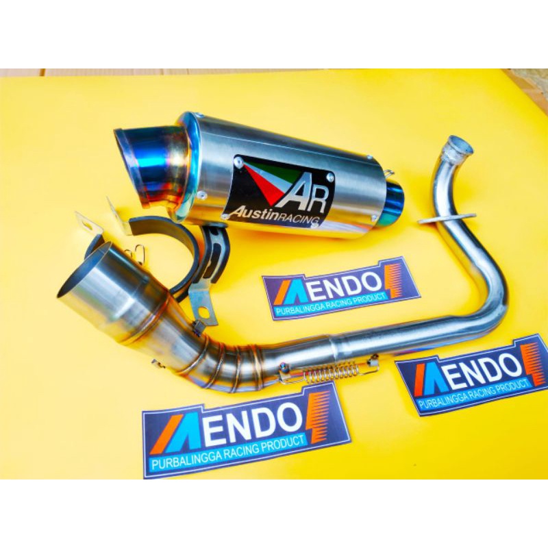 Knalpot Racing AUSTIN FULLSYSTEM NMAX AEROX XMAX LEXY MIO PCX VARIO BEAT SCOPY DLL-Titan biru