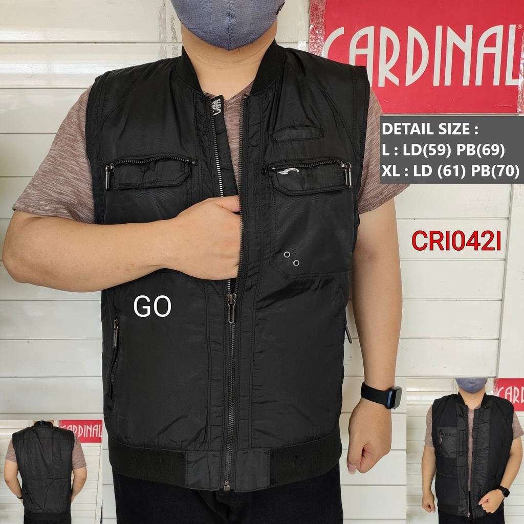 gof CARDINAL ROMPI PARASUT Men Casual  Vest Cotton Pakaian Pria Outdoor Disto Original