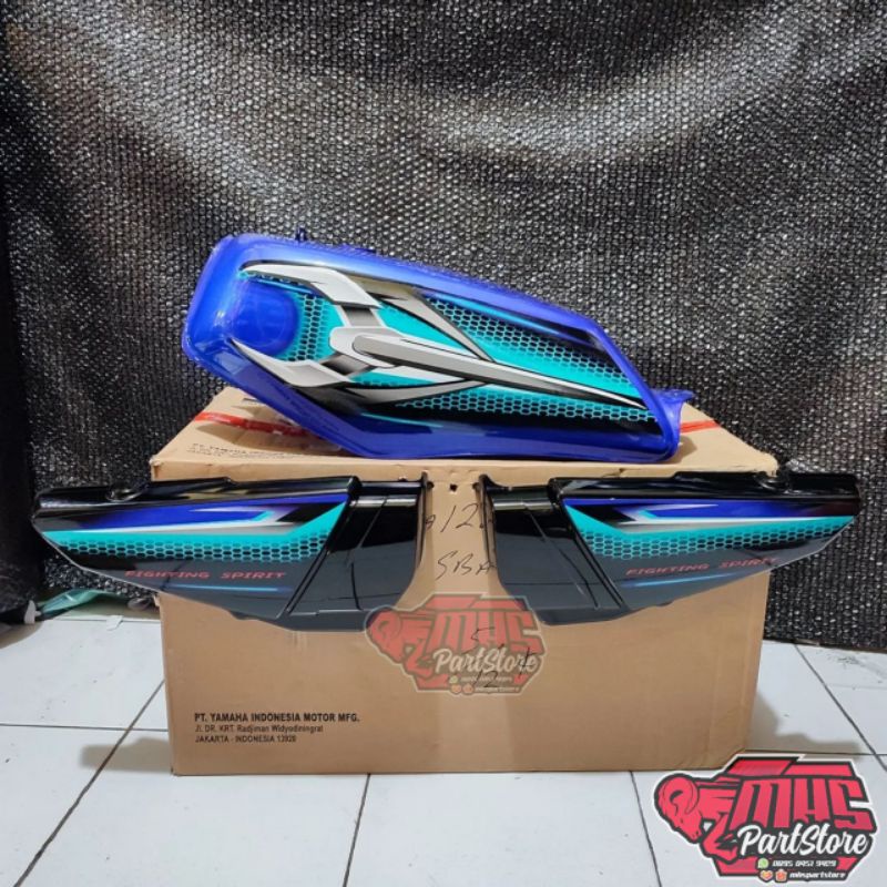 COVER TANGKI DAN BOX AKI YAMAHA RXKING RX KING 135 BIRU 2007