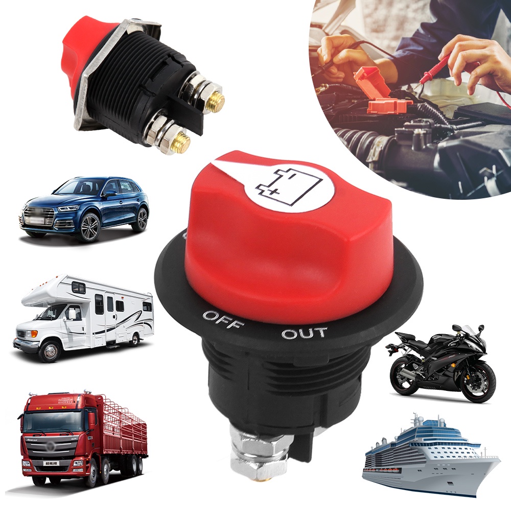 Cut Off Power Isolator Disconnecter Disconnect Power Leakage Protection 300A / 200A / 100A / 50A ABS Metal Power Isolator Car Battery Switch for Auto Truck Motorcycle Boat Rotary