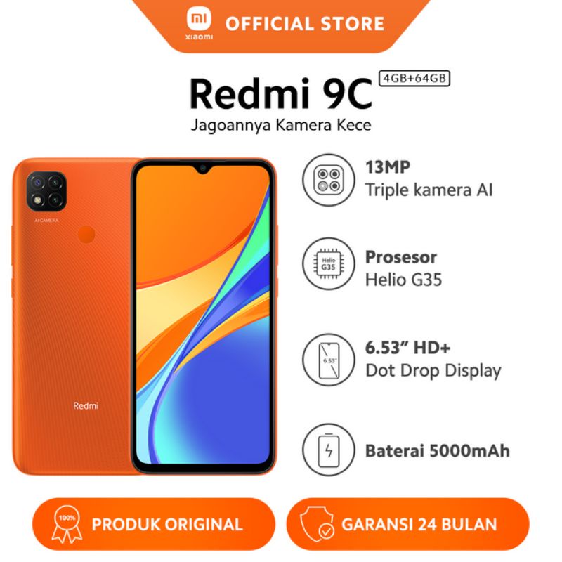 xiomi redmi 9c 4/64 3/32 garansi resmi