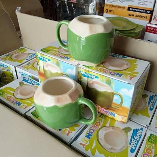 Mug Gelas Model Kelapa Muda Cantik Dan Murah Shopee Indonesia 8673