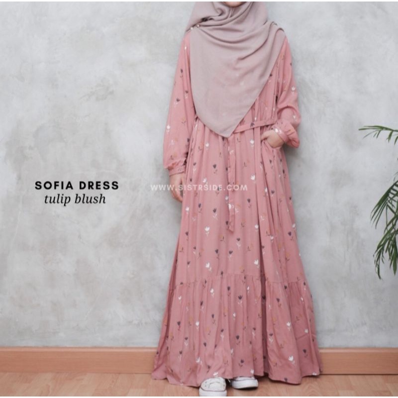 sofia dress tulip blush sistrside