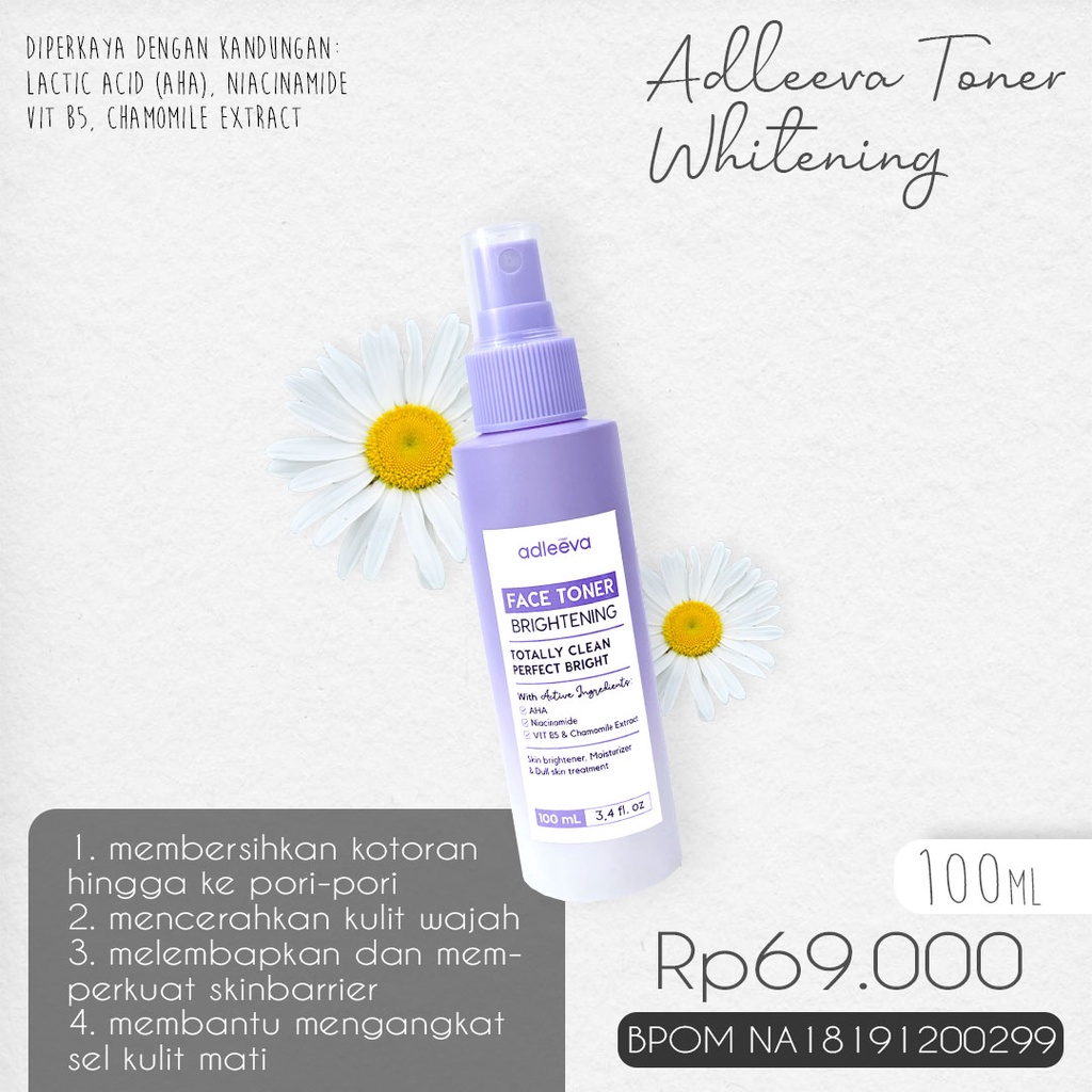 ADLEEVA BY ADEEVA Paket Basic Whitening Series Skincare Original Glowing-6