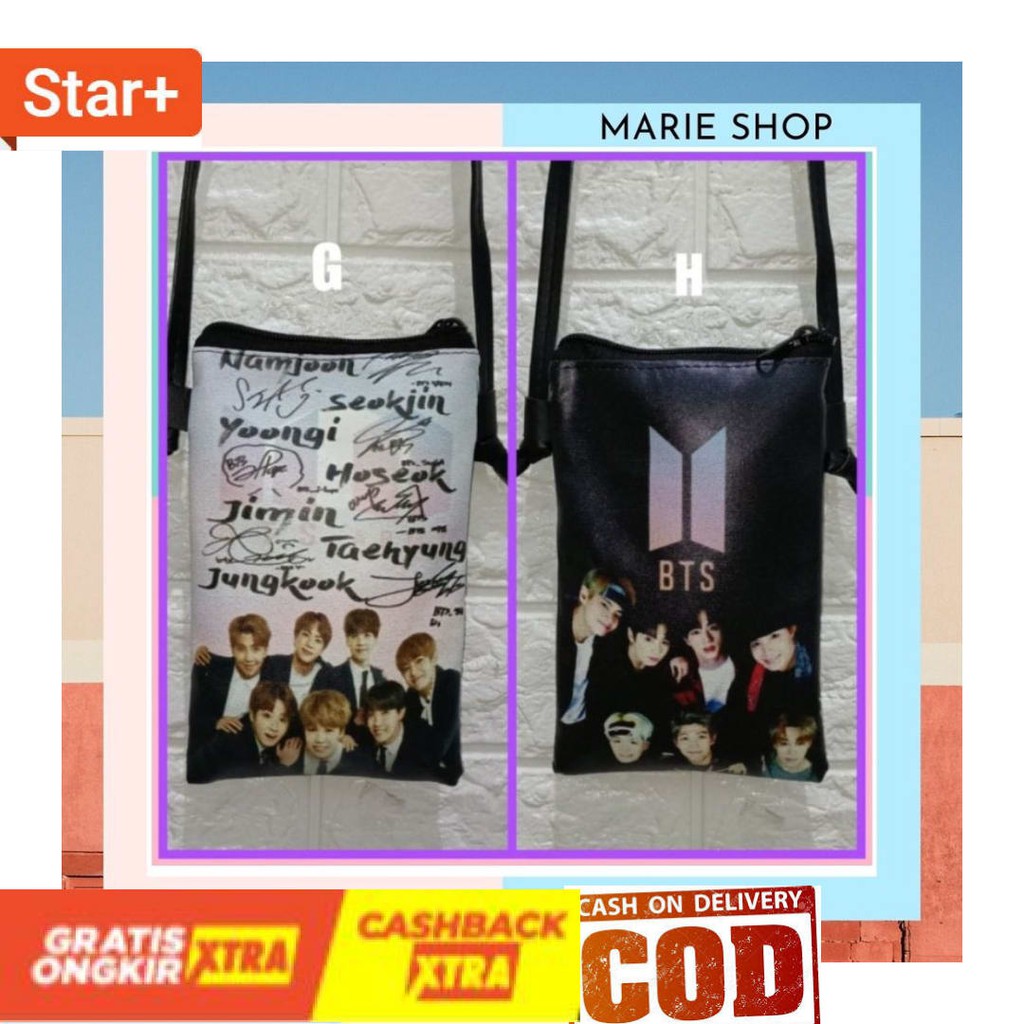TERBARU TERMURAH KEKINIAN KEREN PALING BARU ORI / BTS SLING PHONE HP PRINTING TAS SLEMPANG ALA