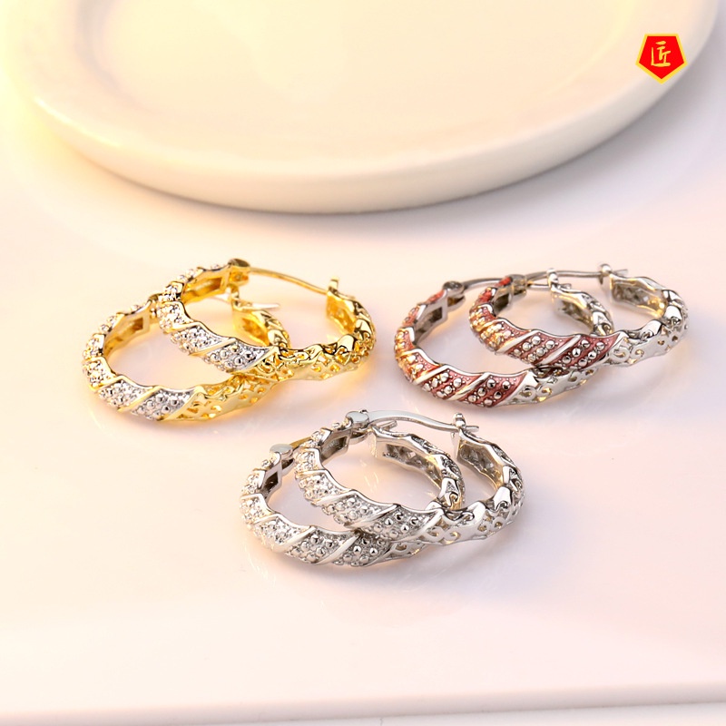 [Ready Stock]Creative New 18K Color Separation Ear Clip Eye-Catching