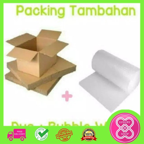 TAMBAHAN PACKING DUS BEKAS / KARTON + BUBBLEWARP UNTUK KEAMANAN PAKET KIRIMAN (PER KG)