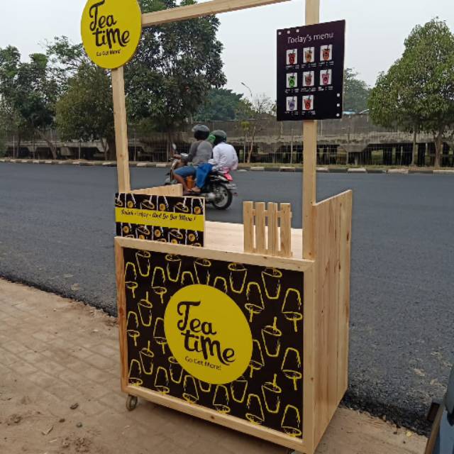 Booth portable / booth kayu murah / booth jati belanda