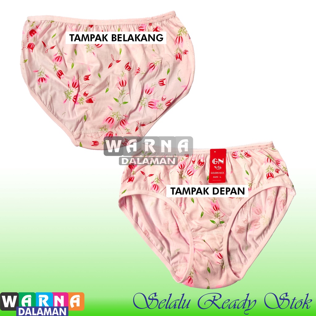 3 Pcs Celana Dalam Wanita Pakaian Dalam Dalaman Perempuan Motif Bunga Bahan Katun Super Lembut | WARNA DALAMAN