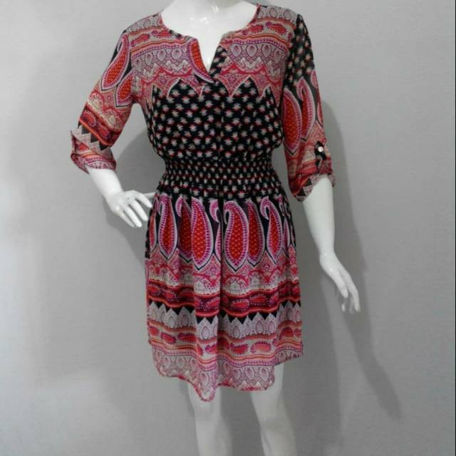 Dress Women Batik Wanita Sifon Motif ENF