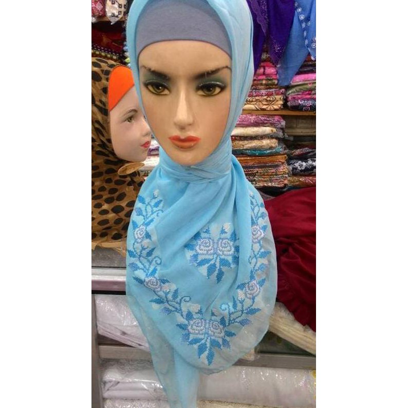 Hijab Segi Empat / Jilbab Jilbab Segi4 Strimin / Kristik Berkualitas