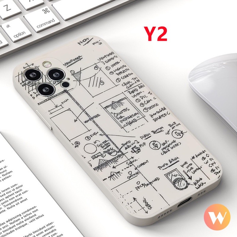Case Vivo Y20 Y33S Y35 Y16 Y22 Y02 Y22s Y02s V23E V25E V25 Y15A Y33T Y12i Y21S Y11 Y20i Y15 Y17 Y20S Y21 Y15S Y01 Y51A Y12 Mathematics Creative Soft TPU Frosted Cover