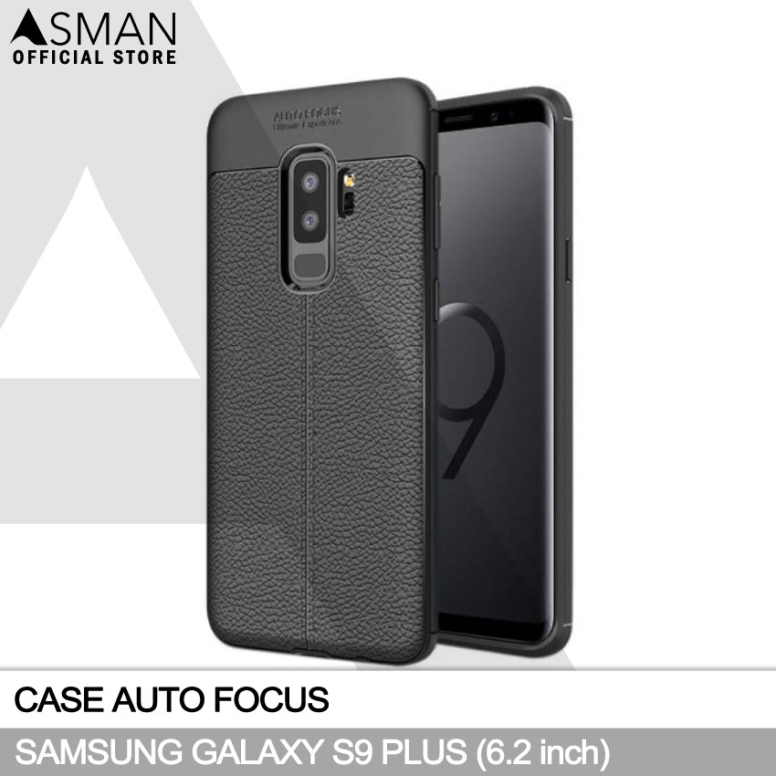 Auto Focus Samsung Galaxy S9 Plus (6.2&quot;) | Soft Case Leather Premium - Hitam