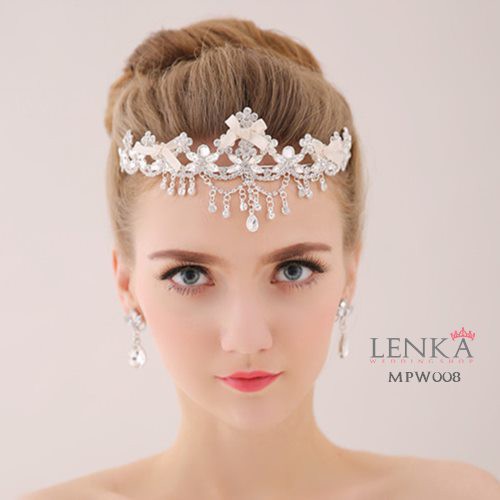 [PRODUK TERMURAH] HEADPIECE TIARA BRIDAL MAHKOTA PENGANTIN PESTA WANITA MPW008