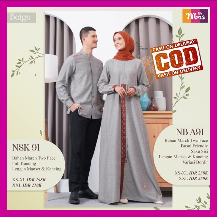 Baju Koko Dewasa Pria Lengan Panjang Nibras Promo Beige Maroon Maron Terbaru 2021 NSK91 NSK 91 Ori