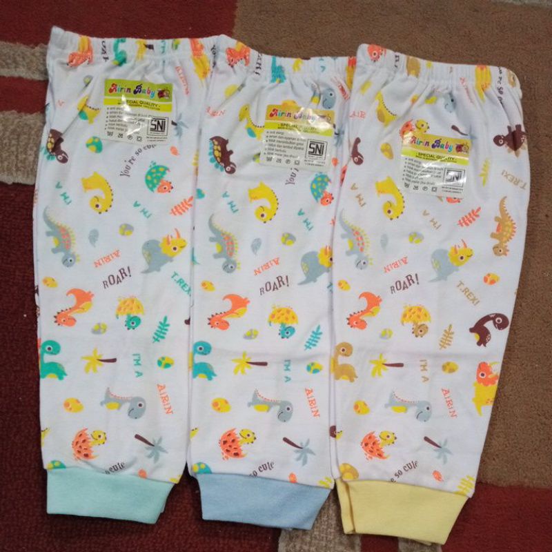 PROMO!!!!! 3PC AIRIN CELANA PANJANG BAYI NEWBORN MOTIF PRINT BAHAN LEMBUT ADEM &amp; SNI