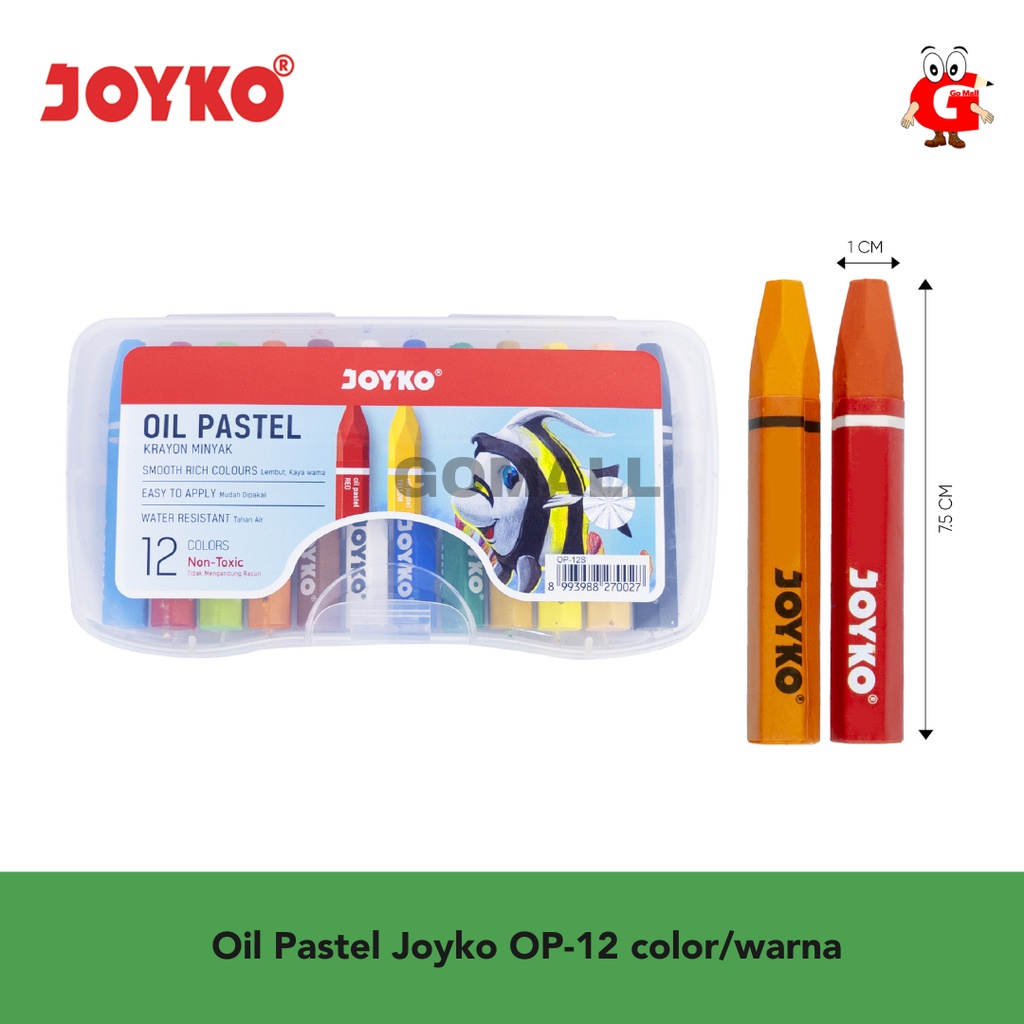 

Crayon Oil Pastels Joyko 12 Warna