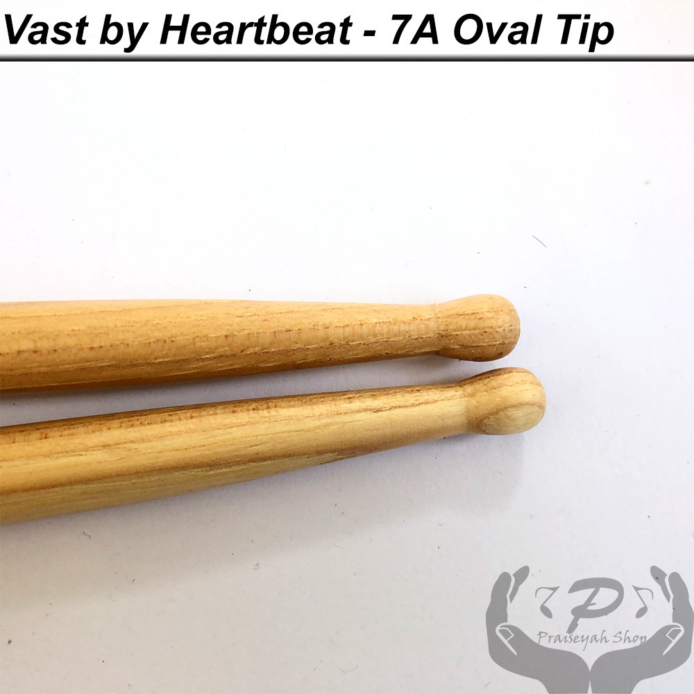 Stick Drum 5A 5B 7A Vast by Heartbeat Oval Tip Hickory Natural