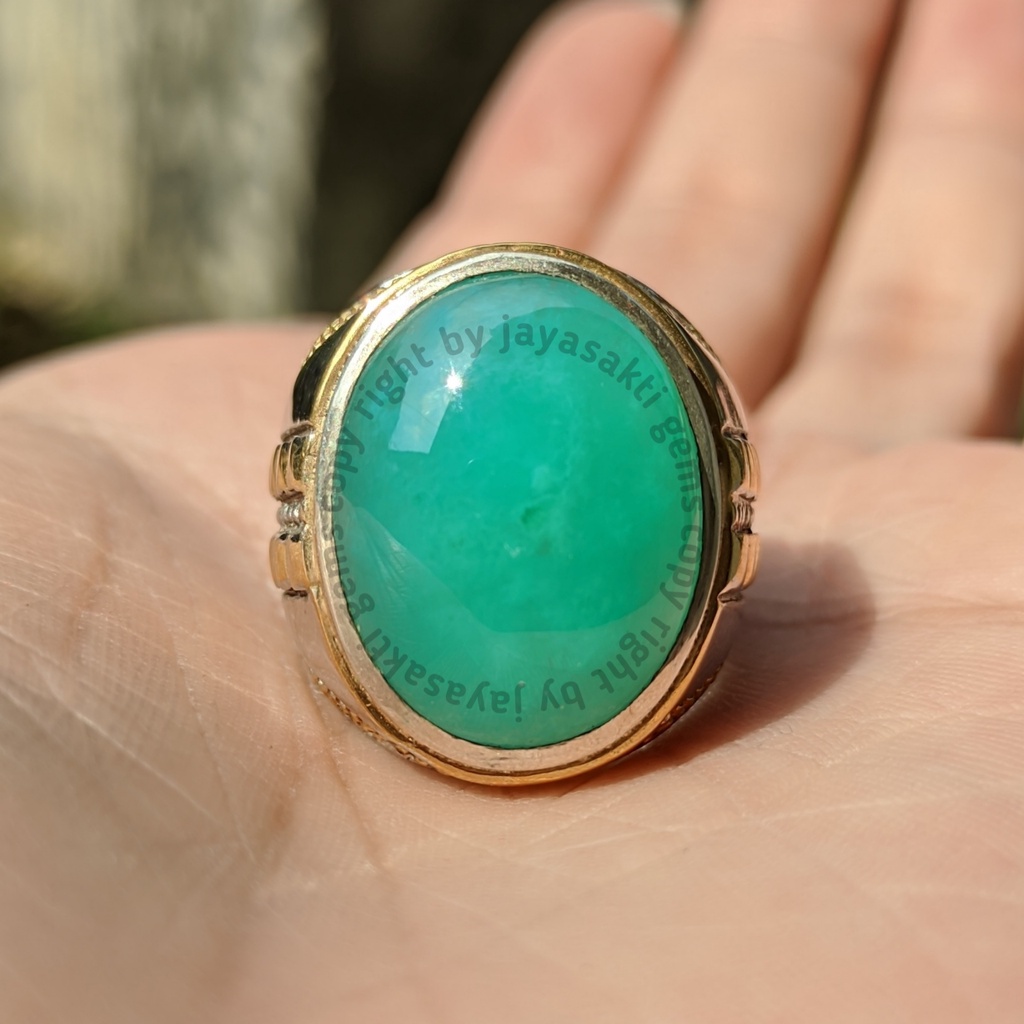 Natural Batu Akik Bacan Doko Pido Full Kristal Ring Perak BDP02