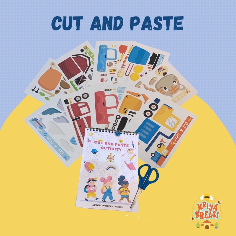 Worksheet + Busy Book Activity Cut Paste | Menggunting dan Menempel