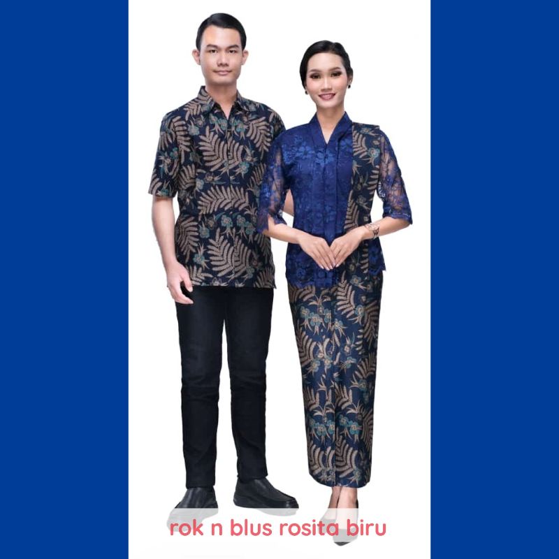 ROSITA SELENDANG PANJANG BIRU BATIK COUPLE KELUARGA PASANGAN MODERN JUMBO PREMIUM SARIMBIT AYAH IBU ANAK