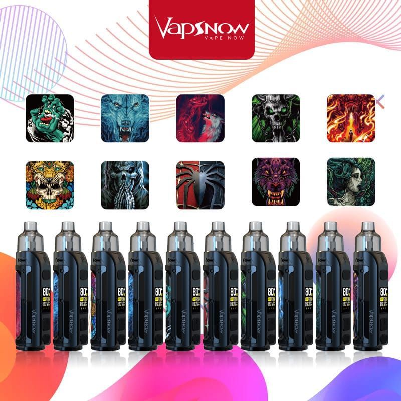 AUTHENTIC VAPOOR VAPSNOW PIISTOL 80 WATT PODS KIIT 1900MAH ORIGINAL MIRIP ARGUS PRO