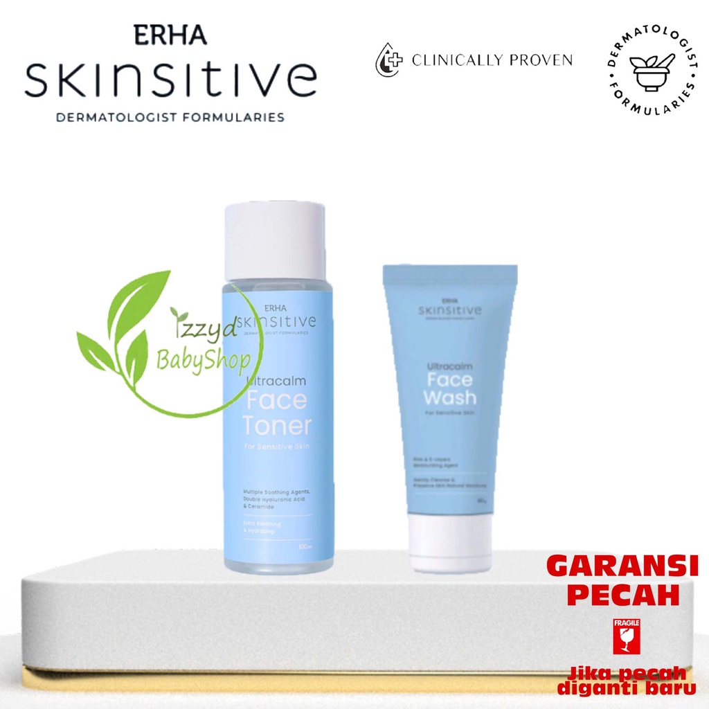 ERHA Skinsitive Ultracalm Face Toner|Face Wash 80g - Kulit Sensitif Moistturizer Skin Barrier